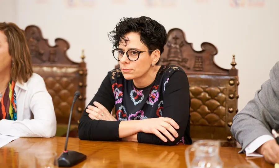 La bióloga Núria López-Bigas en la rueda de prensa de esta mañana. Foto USAL