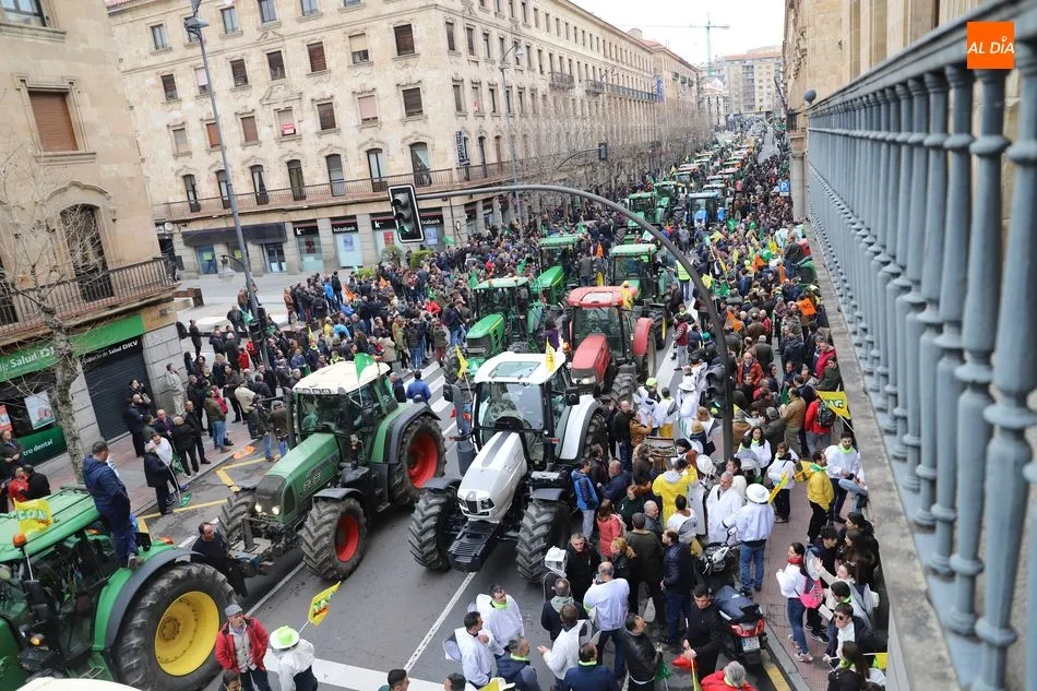 Foto 3 - Una manifestaci&oacute;n de tres kil&oacute;metros colapsa el tr&aacute;fico de Salamanca para denunciar la crisis...