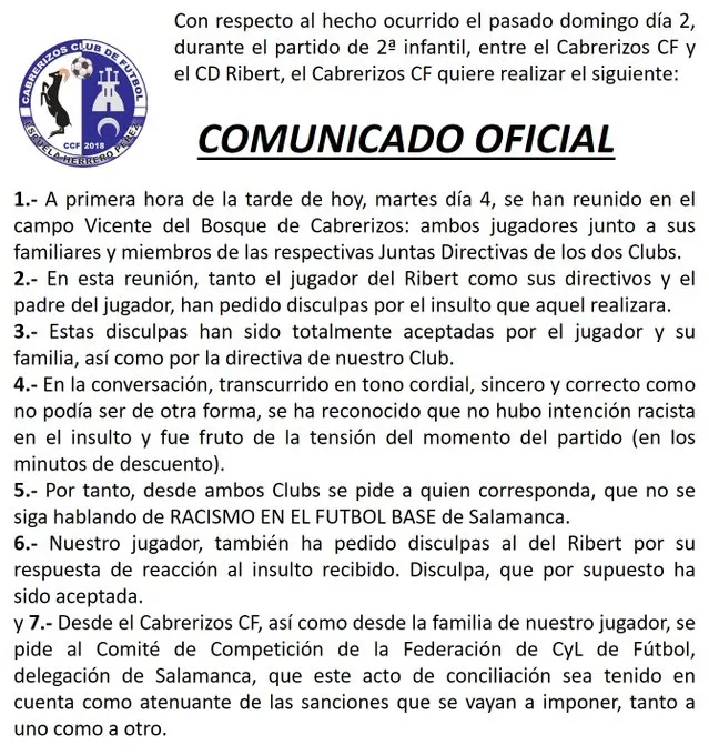 Foto 2 - Los jugadores infantiles del Cabrerizos y el Ribert implicados en un triste suceso hacen las paces