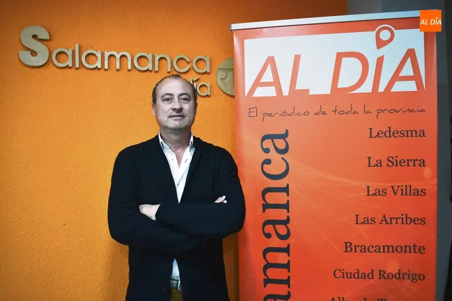 Michel Vicente en su visita a la sede de SALAMANCA AL DÍA (Foto: Paula Zorita)