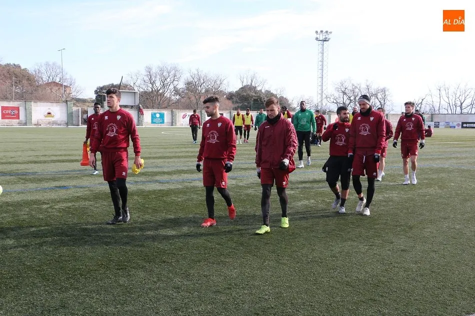 El CD Guijuelo en pleno entrenamiento