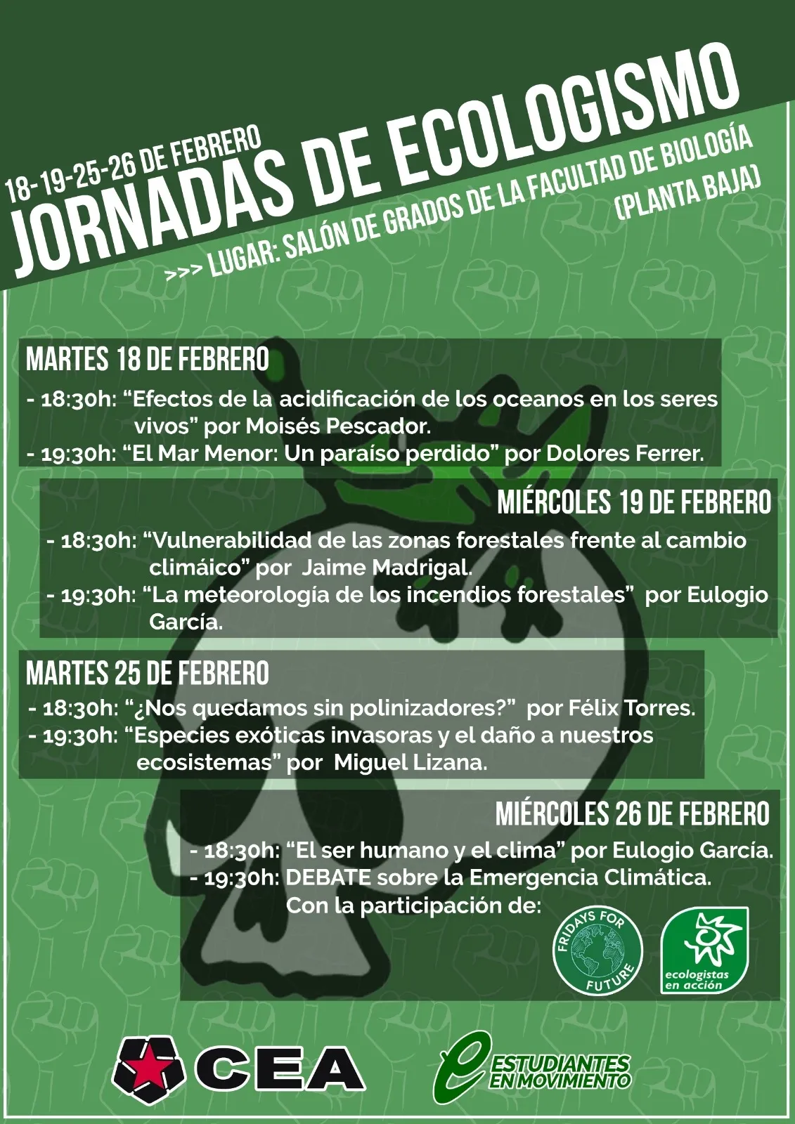 CEA organiza ‘jornadas de ecologismo’ en la Universidad de Salamanca