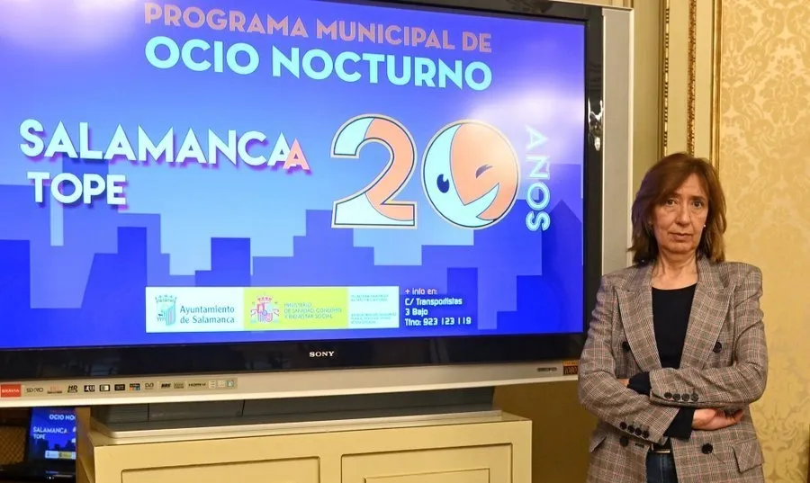 La concejala de Salud Pública del Ayuntamiento de Salamanca, María José Fresnadillo, en la presentación de este programa de ocio saludable