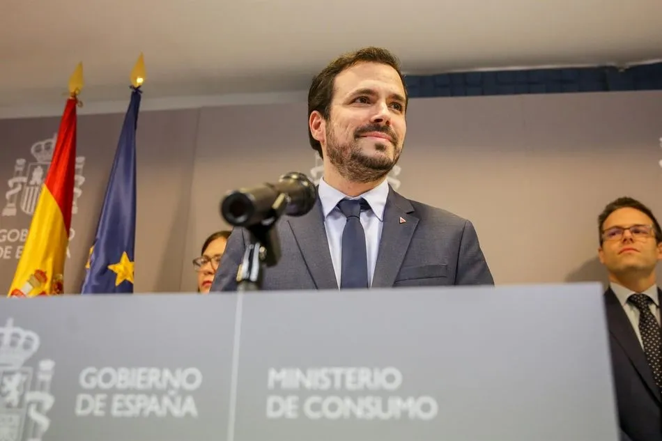 El ministro de Consumo, Alberto Garzón, durante la rueda de prensa de presentación del proyecto de Real Decreto de Comunicaciones Comerciales de las Actividades del Juego, en Madrid (España), a 21 de febrero de 2020 | EP