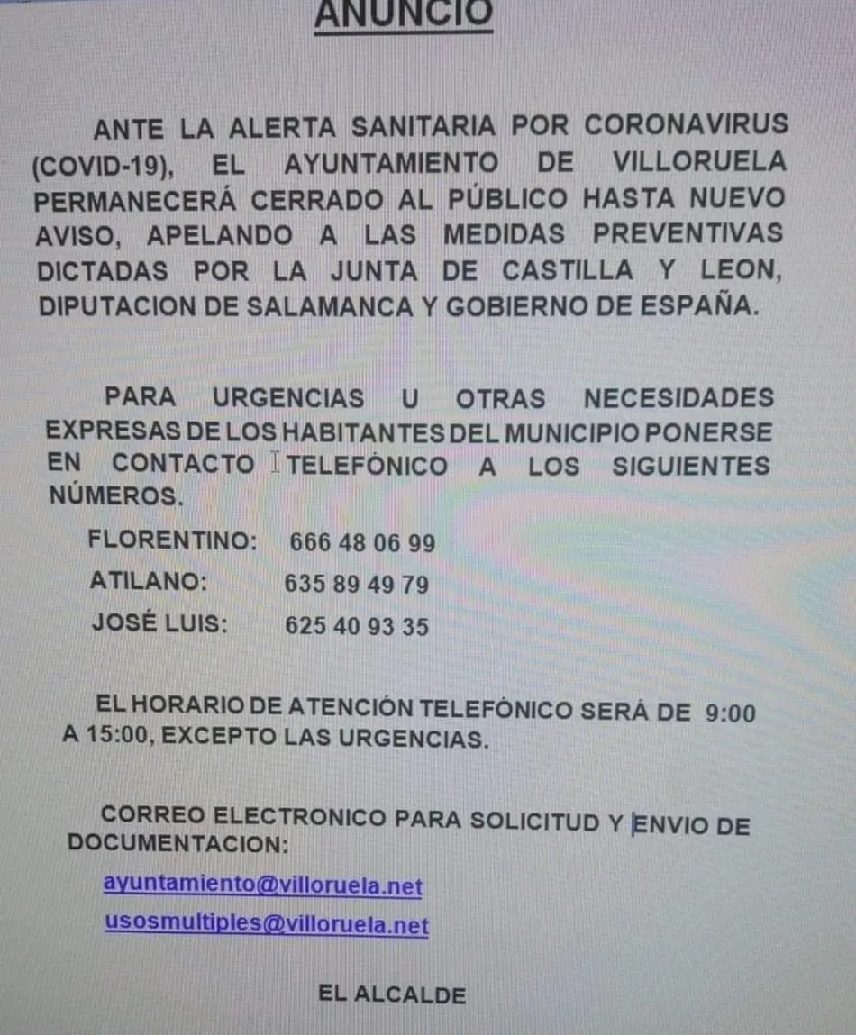 Anuncio del Ayuntamiento de Villoruela