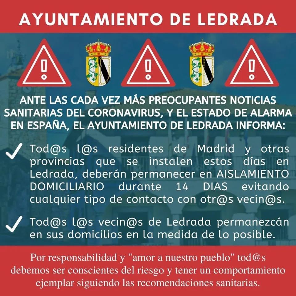 Foto 2 - Ledrada cierra sus dependencias municipales y anuncia cuarentena para los visitantes