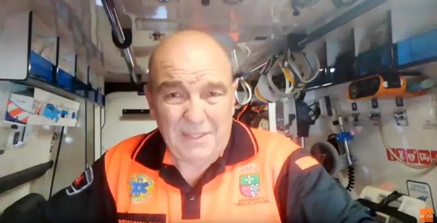 Integrante de Protección Civil de Cubas de la Sagra (Madrid) que grababa este vídeo