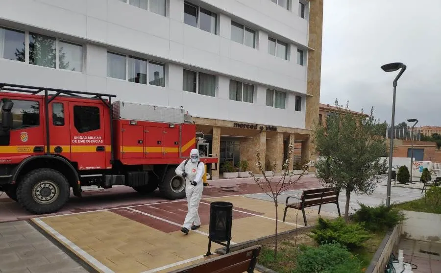 Trabajos de desinfección en una residencia de Salamanca