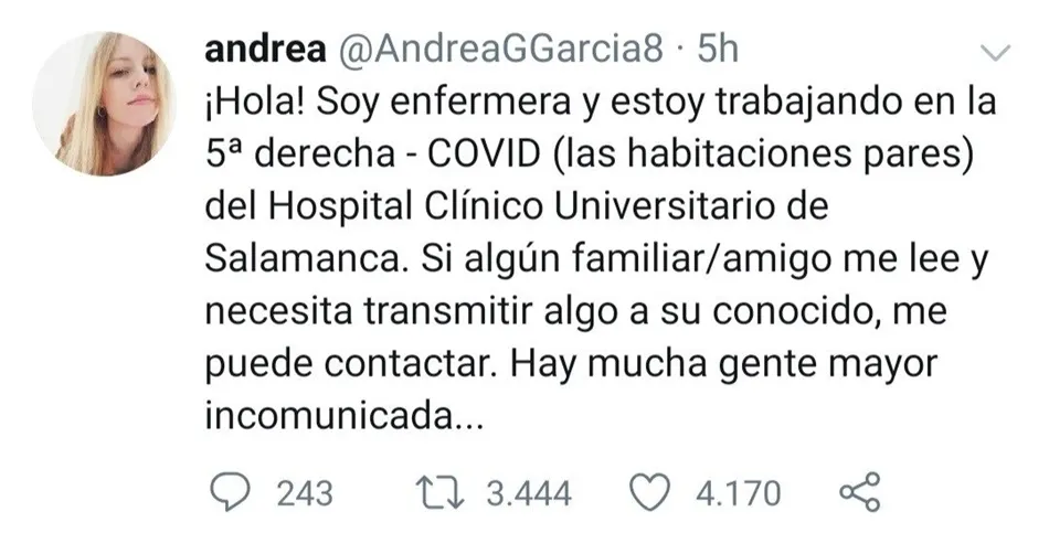 Publicación en Twitter