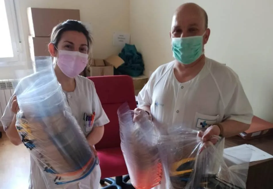 Pantallas de protección recibidas en centros sanitarios de Salamanca