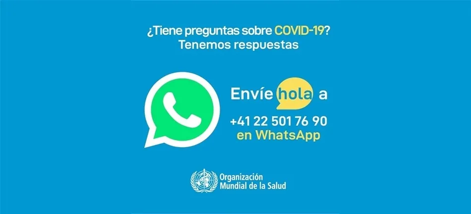 La OMS lanza la versión en español de un servicio de Whatsapp y Facebook de información del...