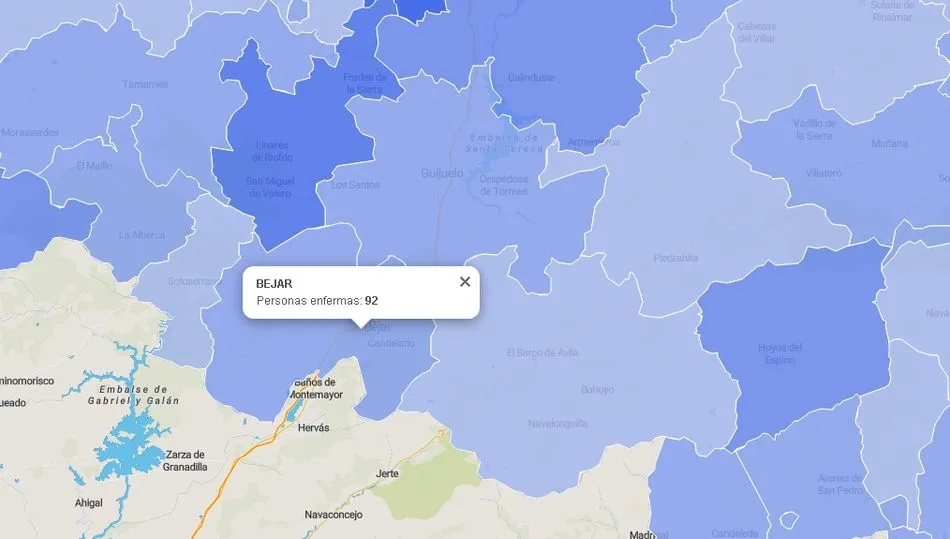 La zona de salud de Béjar registra 92 positivos en COVID-19