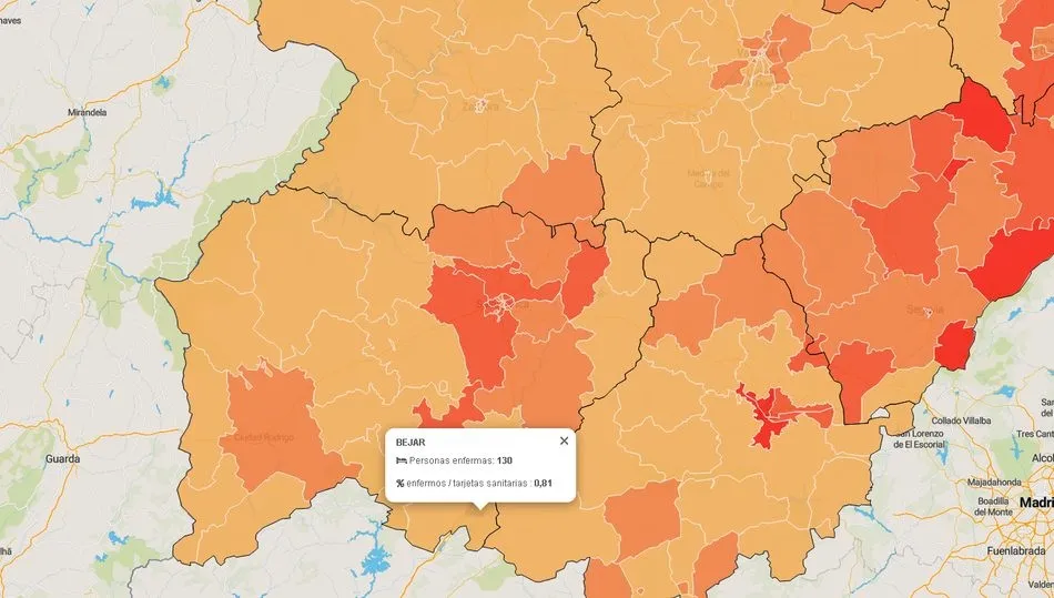 Datos de la zona de salud de Béjar