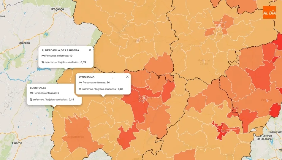 La Junta de Castilla y León cifra en 40 los enfermos de coronavirus en las tres zonas de salud de la comarca / INFOGRAFÍA; JCyL