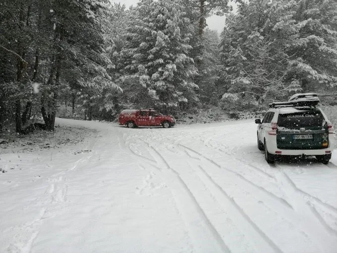 Nieve en la Sierra de Madrid. Foto: EP