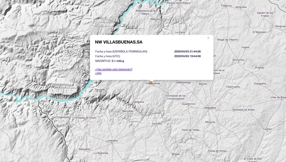 El terremeto tenía lugar a las 21:44 horas / FUENTE: IGN