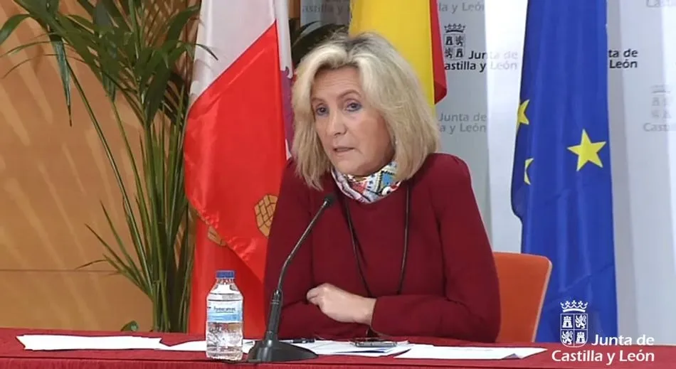 La consejera de Sanidad, Verónica Casado, durante la rueda de prensa de hoy sábado