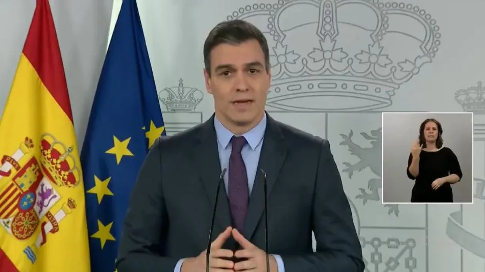 El presidente del Gobierno, Pedro Sánchez, en rueda de prensa este sábado