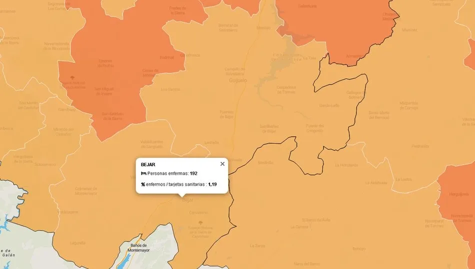 192 afectados hoy por coronavirus en la zona de salud de Béjar