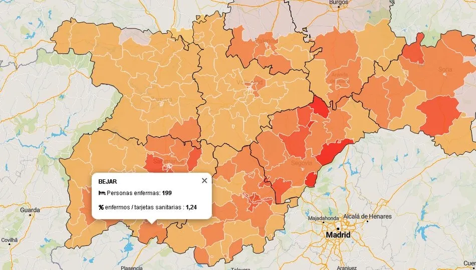 Cifras de enfermos por coronavirus facilitadas por la Junta de Castilla y León