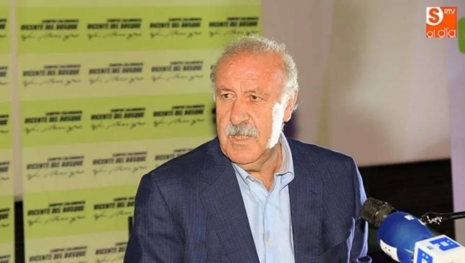 Vicente del Bosque en un acto anterior en Salamanca