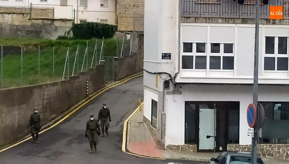 El Ejército realiza labores de vigilancia en las calles de Béjar