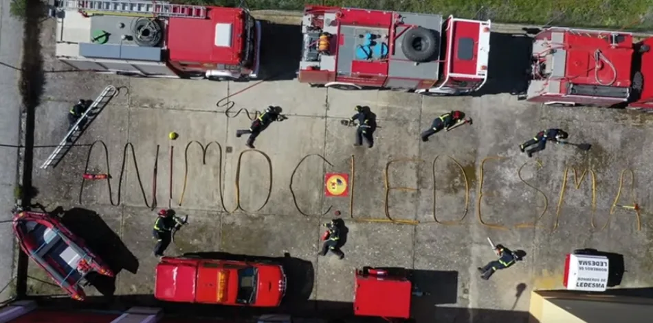 Captura del vídeo de los Bomberos de Ledesma