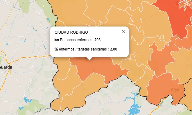 Subidón en los contagiados en la Zona de Ciudad Rodrigo, donde ya está infectada el 2% de la...