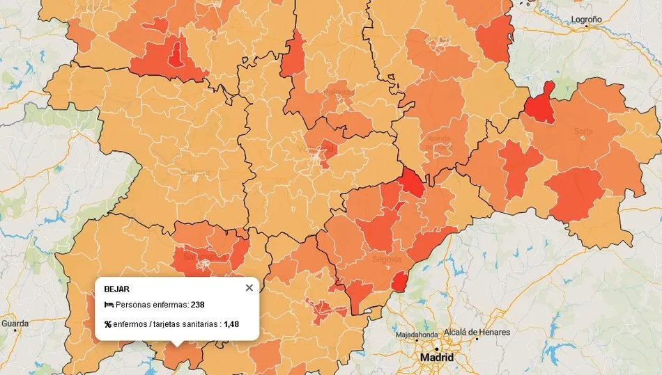 La zona de salud de Béjar suma hoy cinco nuevos casos de contagiados por coronavirus