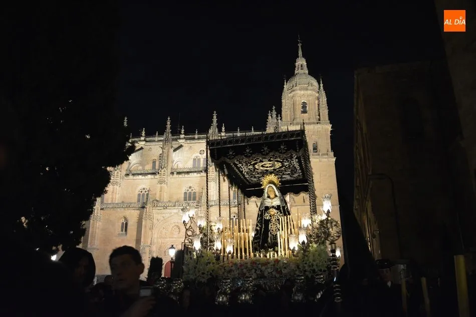 La Soledad de Salamanca en la procesión de la Semana Santa del pasado 2019