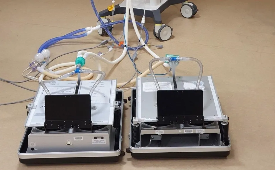 Ventilador mecánico para dos pacientes | EP