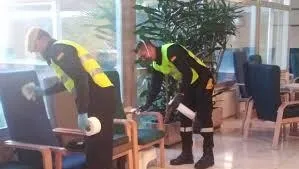 Labores de desinfección en residencias de mayores