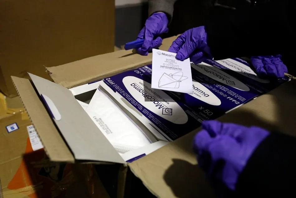 Cargamento de mascarillas. Foto: EP