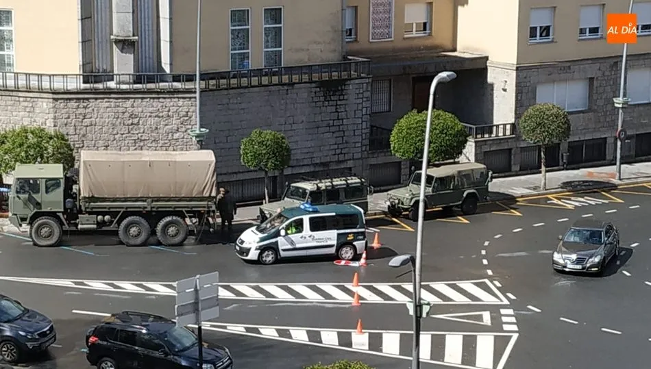 Despliegue en Las Hermanitas del Regimiento de Especialidades de Ingenieros para realizar labores de desinfección