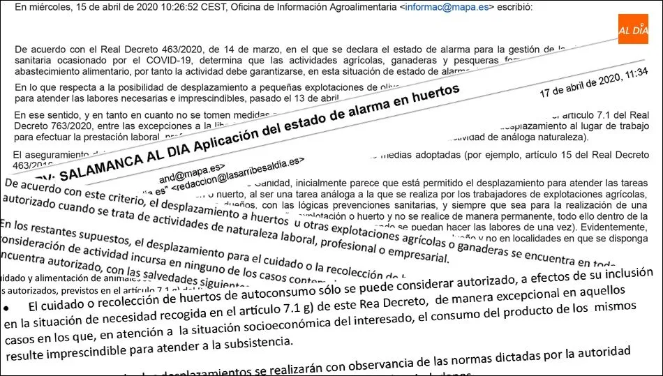 Cada departamento del MAP ofrece un criterio en la aplicación del RD 463 sobre el cultivo de huertos / CORRAL