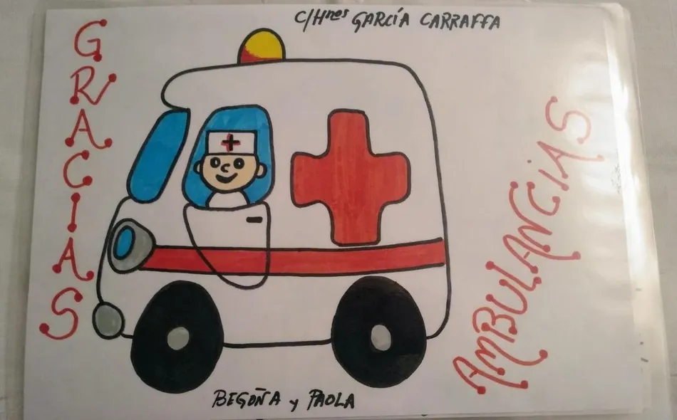 Foto 8 - Garc&iacute;a Carraffa agradece con dibujos su trabajo a bomberos, polic&iacute;as, guardias y sanitarios  