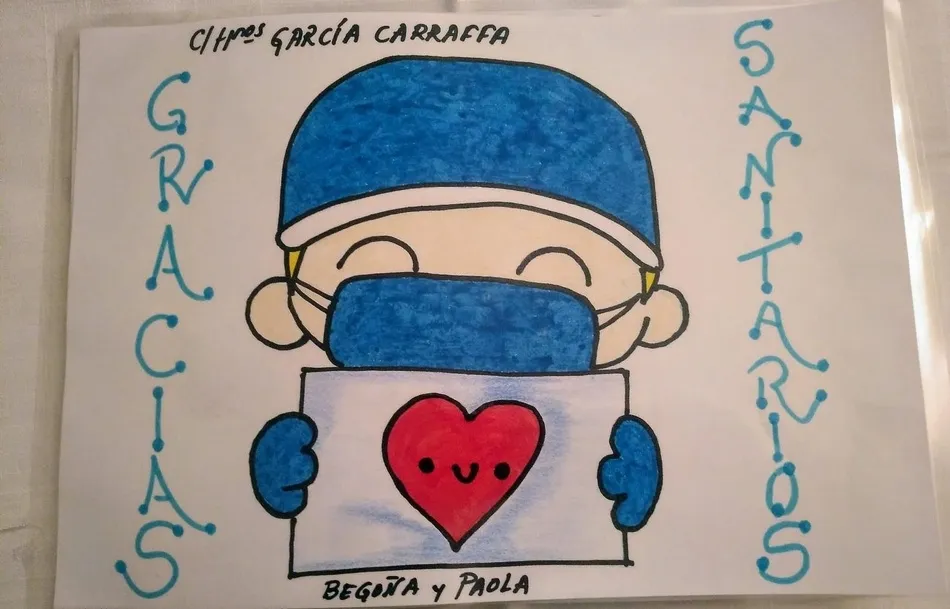 García Carraffa agradece con dibujos su trabajo a bomberos, policías, guardias y sanitarios  