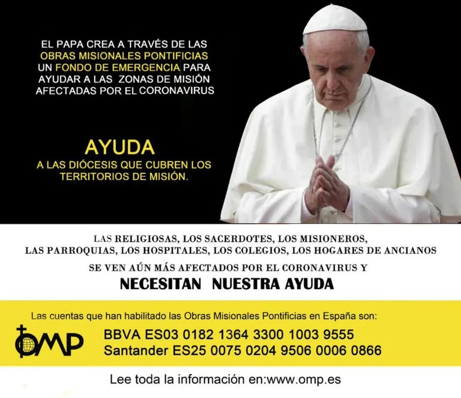 Foto 2 - La Iglesia Cat&oacute;lica crea un fondo de cooperaci&oacute;n con las misiones afectadas por el COVID-19