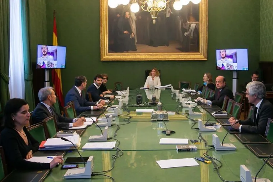 Reunión de la Mesa del Congreso con intervenciones telemáticas y bajo la presidencia de Meritxell Batet. Foto: EP