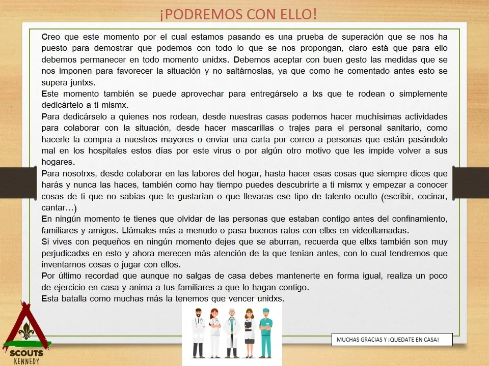 Foto 3 - Los Escultas del Grupo Scout escriben cartas a los trabajadores m&aacute;s activos durante estas semanas  