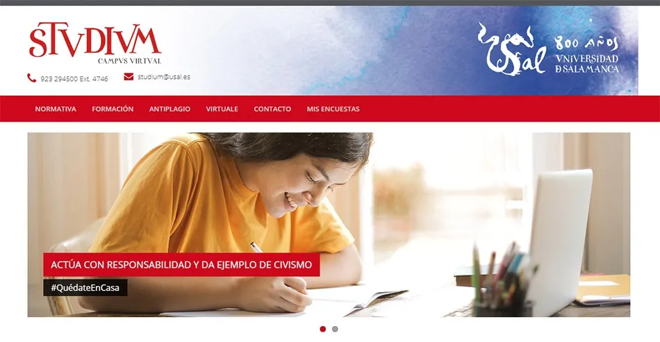 La plataforma Studium de la USAL incrementa su actividad un 300 por ciento