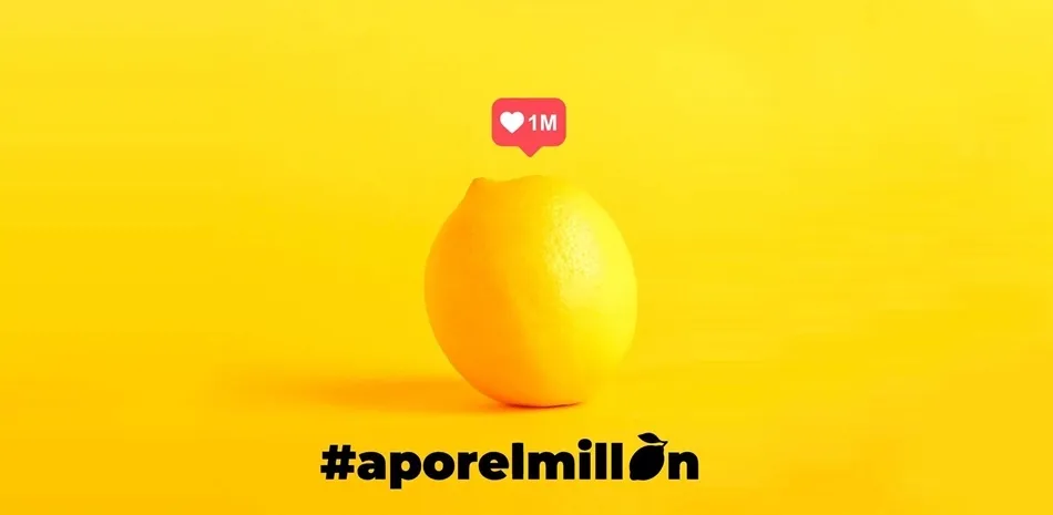 magen promocional de la campaña solidaria #aporelmillon, que invita a donar dinero a los bancos de alimentos