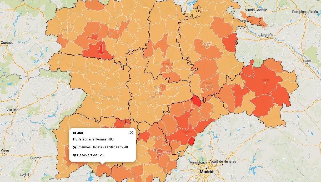 Datos oficiales facilitados por la Junta de Castilla y León
