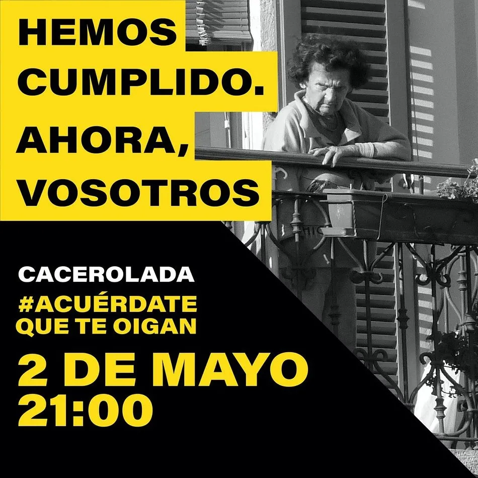 Foto 2 - Vox apoya una cacerolada contra el Gobierno a las 21.00 horas se&ntilde;alando que los h&eacute;roes de Mayo...