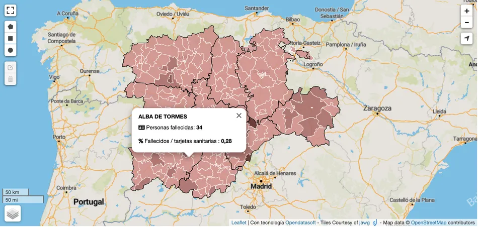 Treinta y cuatro personas han fallecido por COVID-19 en la zona básica de salud de Alba de Tormes