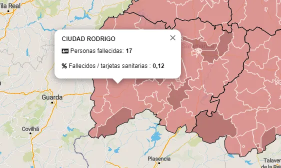 La Zona de Ciudad Rodrigo registró en marzo y abril 66 muertes, 17 de ellas por coronavirus  