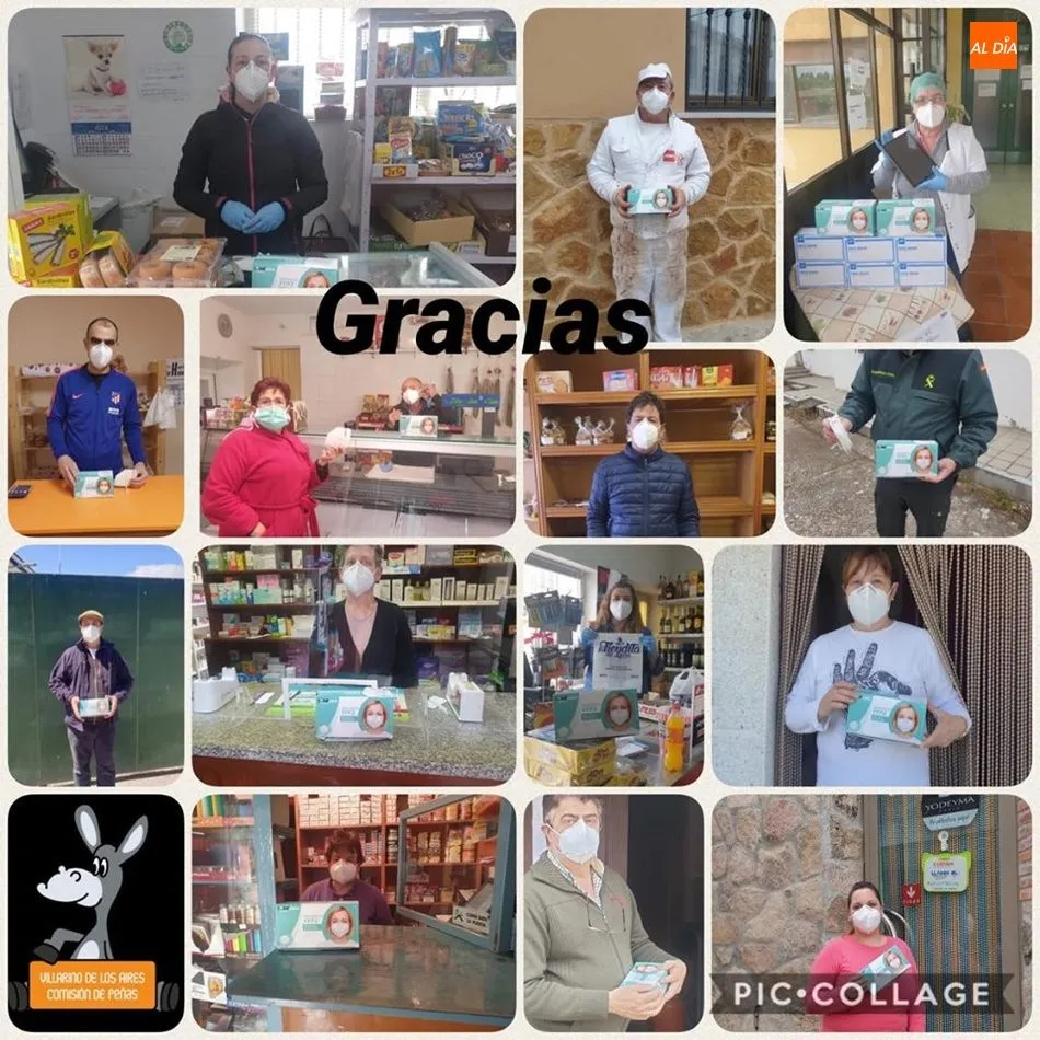 Foto 2 - La Comisi&oacute;n de Pe&ntilde;as de Villarino reparte mascarillas entre los negocios, en la residencia y...