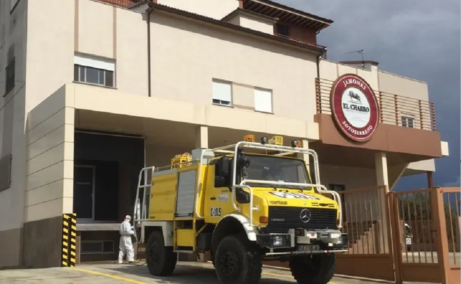 Desinfección en una empresa en Sotoserrano