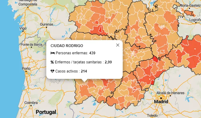 Fortísimo descenso del número de casos activos en la Zona Básica de Ciudad Rodrigo  