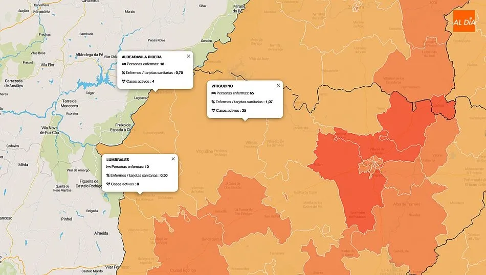 Arribes pasa de 48 a 47 casos activos de coronavirus a 8 de mayo / INFOGRAFÍA: JCYL